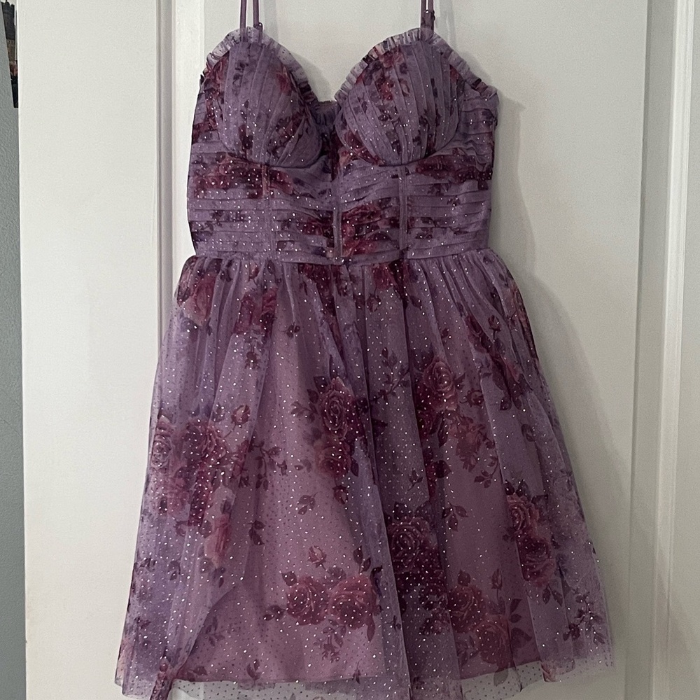 Xs/Small lavender floral short formal dress
